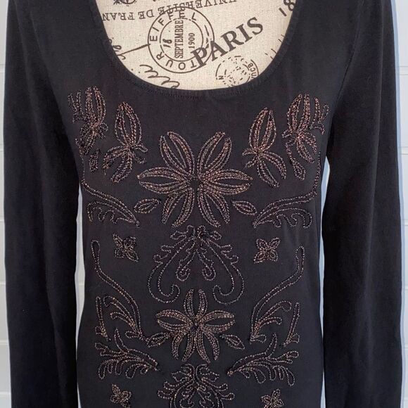 Free People Lady In Waiting Black Embroidered Metallic Bodycon Mini Dress Large - Picture 7 of 16